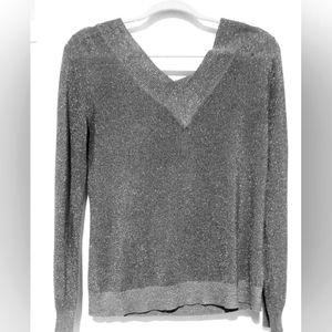 Gray with silver women's sweater size Medium